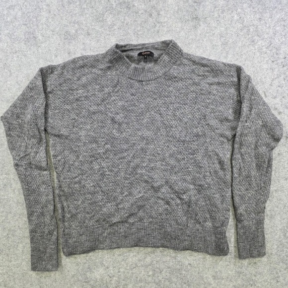 Quince Sweater Womens Large Gray Wool Alpaca Blend Mock Neck Pullover Knit - Picture 2 of 12